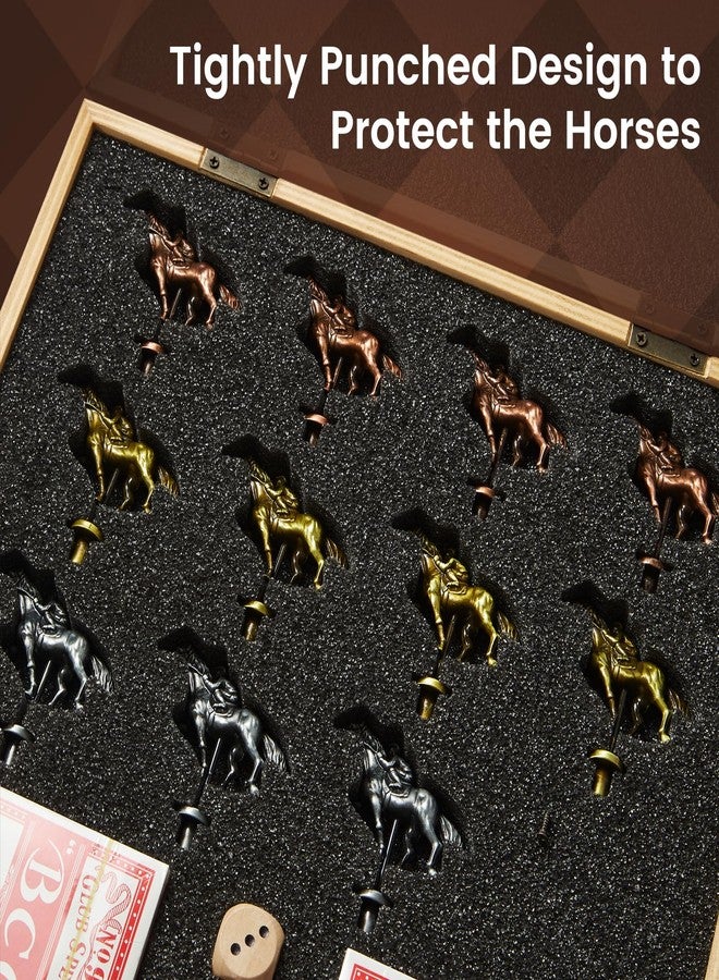 لعبة سباق الخيل اللوحية مع 11 حصانًا معدنيًا فاخرًا، لعبة سباق الخيل اللوحية، لعبة سباق الخيل، لعبة سباق الخيل، قابلة للطي، مصنوعة من خشب صلب سميك - Image 5